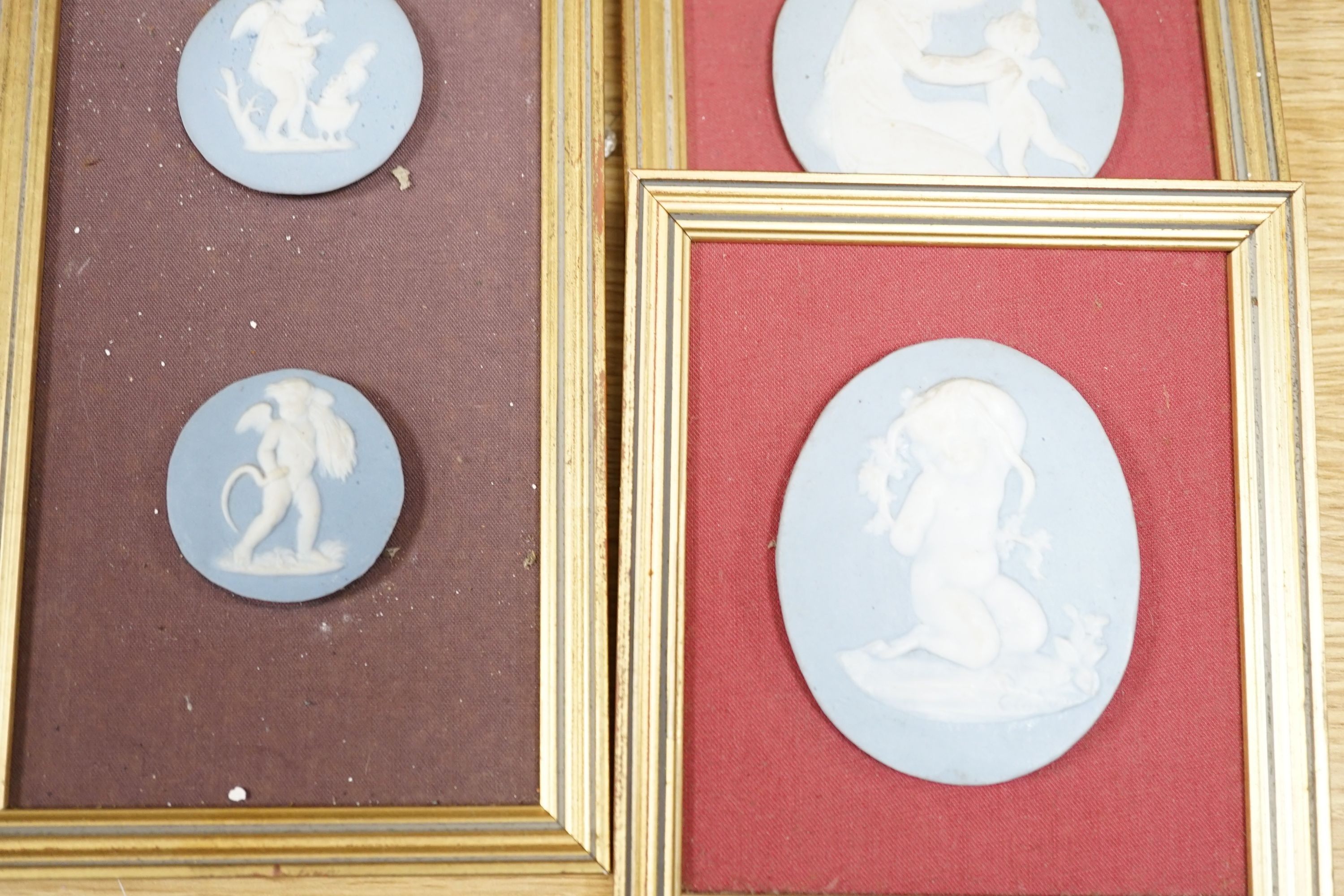A collection of French bisque boxes and vases.